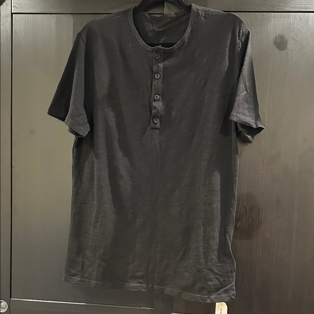 Classic Black Button-Up Tee for Men